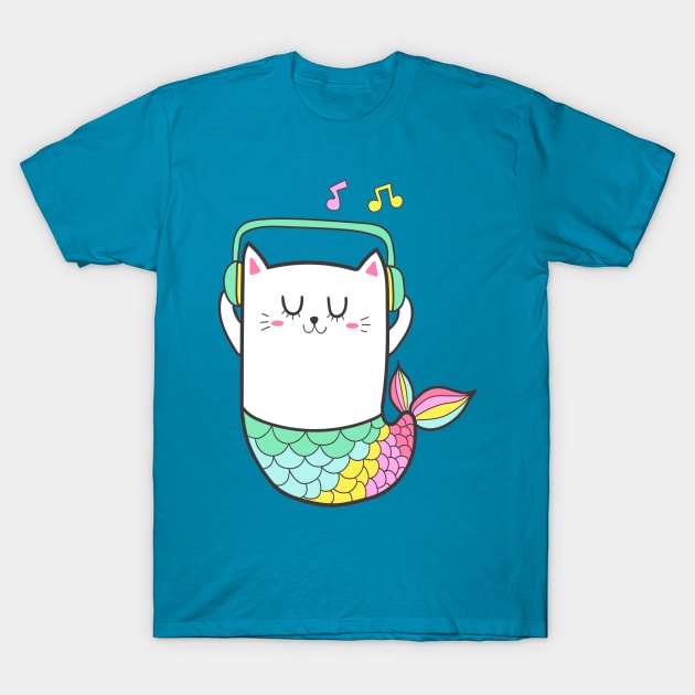 Mermaid Cat T-Shirt by AlondraHanley